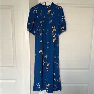 Floral Blue Midi Dress NWT
